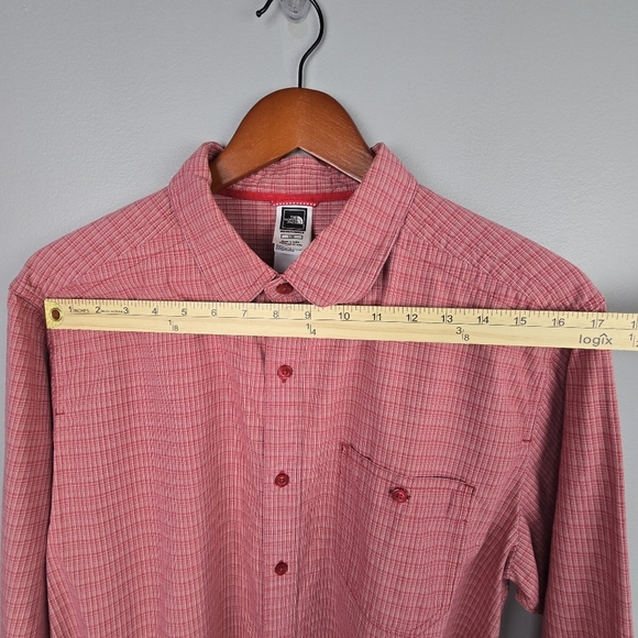 THE NORTH FACE Casual Button Down Long Sleeve Red Shirt Men Size L Preppy Office - Picture 9 of 12